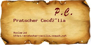 Pratscher Cecília névjegykártya